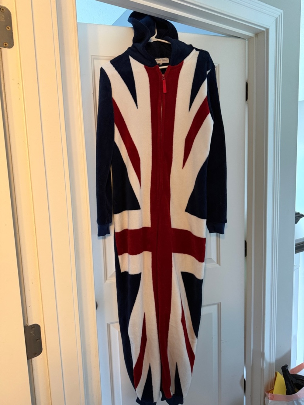 Union Jack Hooded Onesie - Navy, Red & White